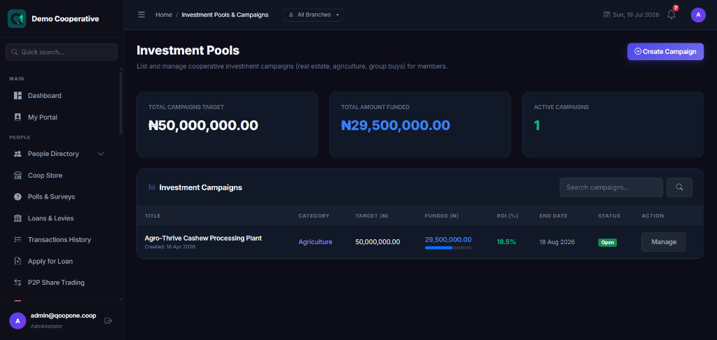 Investment Campaigns