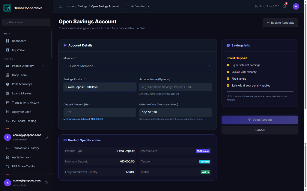Open Fixed Deposit Form